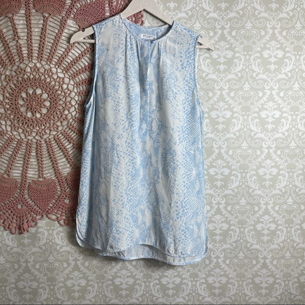Equipment Snake Print Silk Sleeveless Blouse M